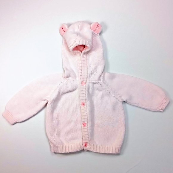 Gymboree Pink, Knit Cardigan With Hood 0-3M - Picture 1 of 4